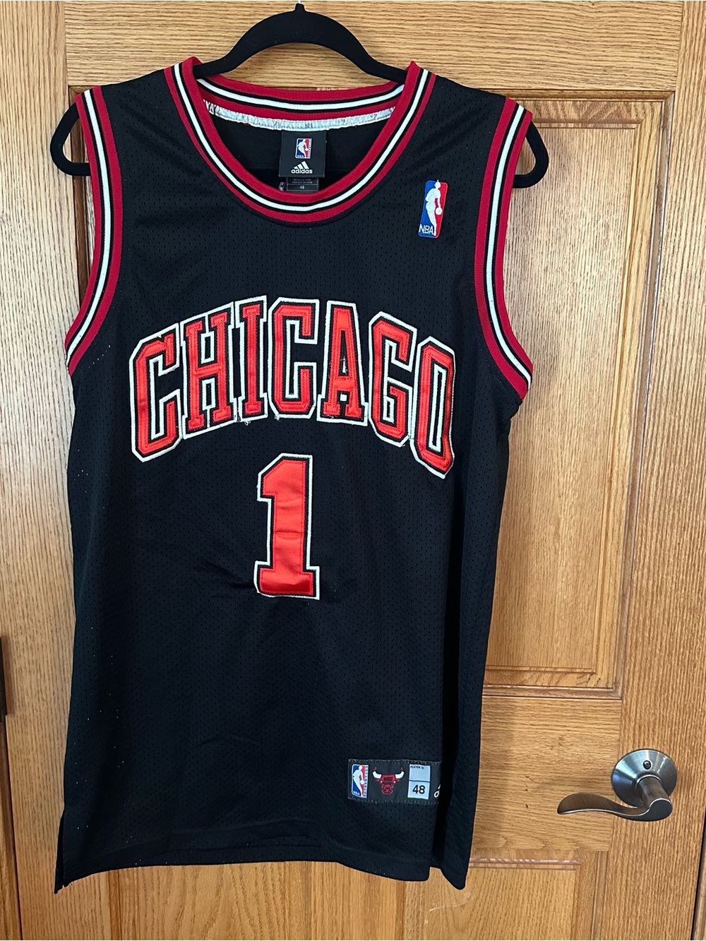 Adidas Chicago Bulls Derrick Rose #1 Black Alternate Jersey Sz 48 Stitched NBA
